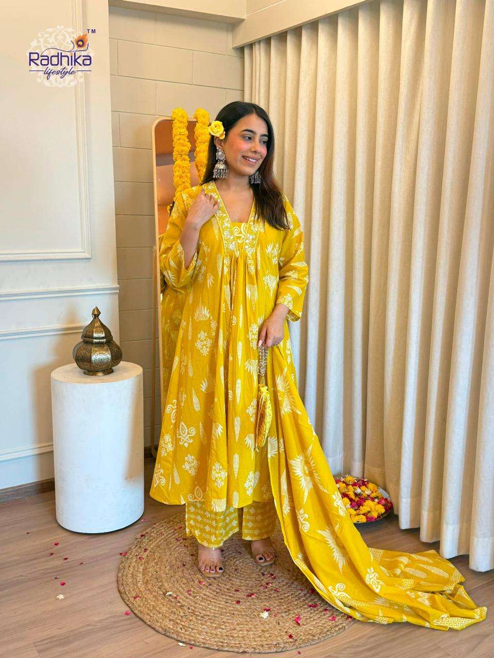 Radhika lifestyle anarkali plazo Printed kurti fabric Surat