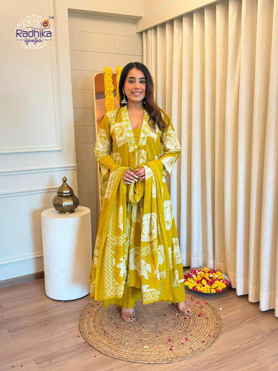 Radhika lifestyle anarkali plazo Printed kurti fabric Surat