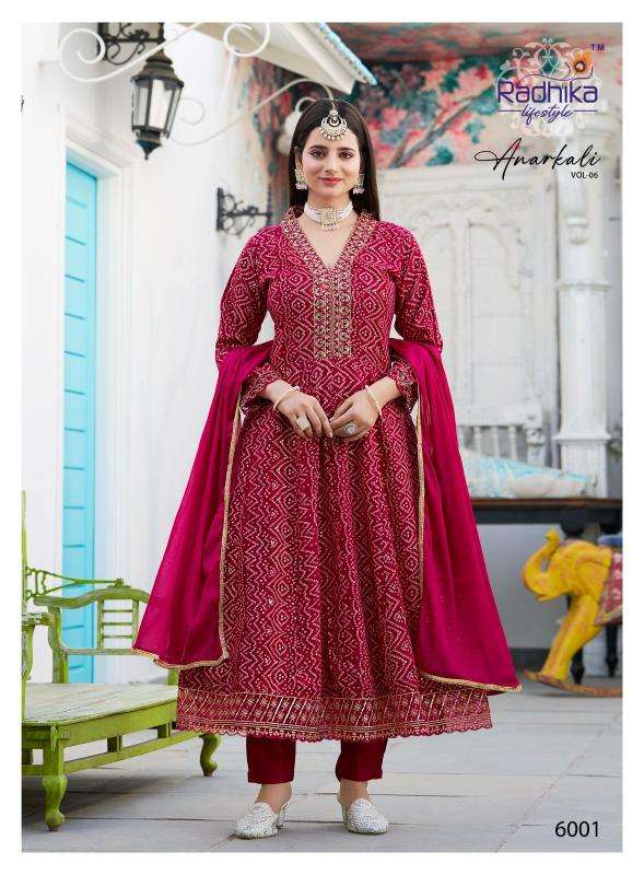 Radhika lifestyle anarkali vol 6 ready made kurti manufacturers names in surat