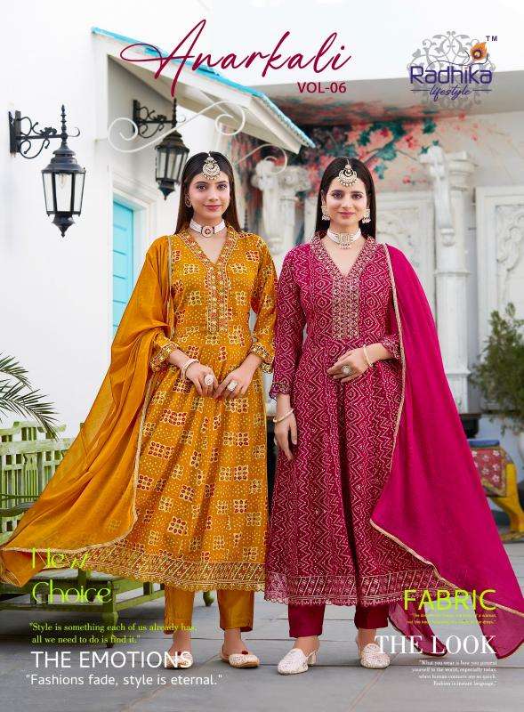 Radhika lifestyle anarkali vol 6 ready made kurti manufacturers names in surat
