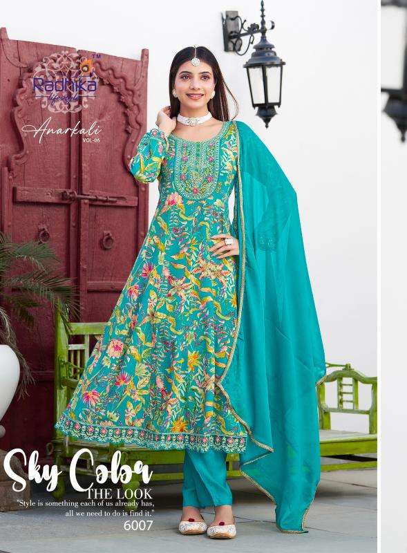 Radhika lifestyle anarkali vol 6 ready made kurti manufacturers names in surat