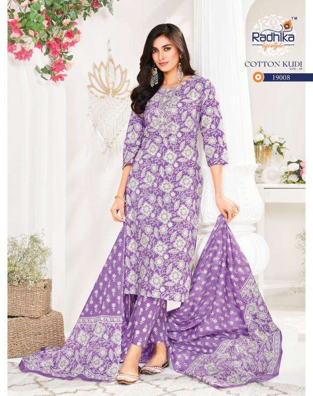 Radhika lifestyle cotton kudi vol 19 Kurti fabric online Surat