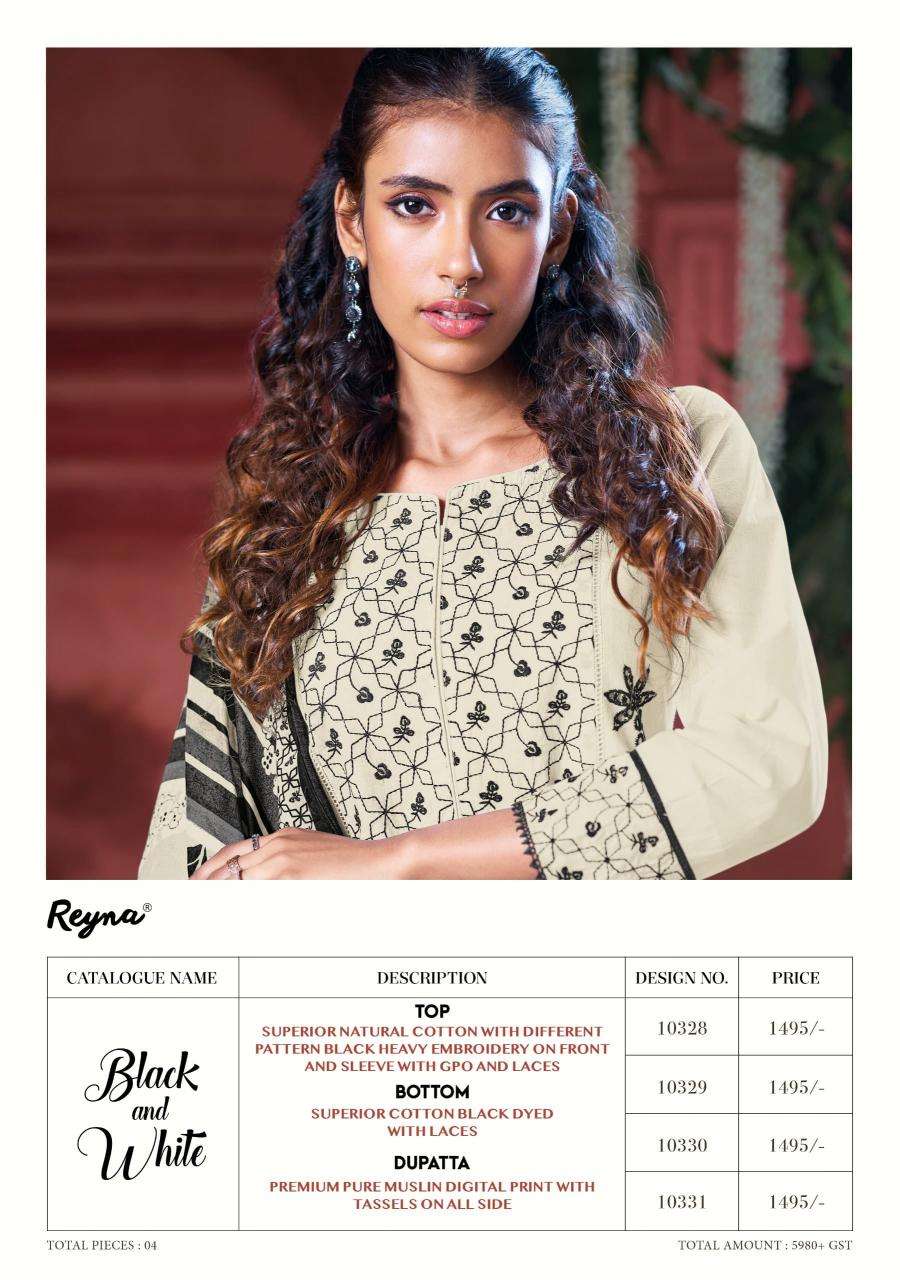 Reyna black & white superior Wholesale dress material shops in Bangalore