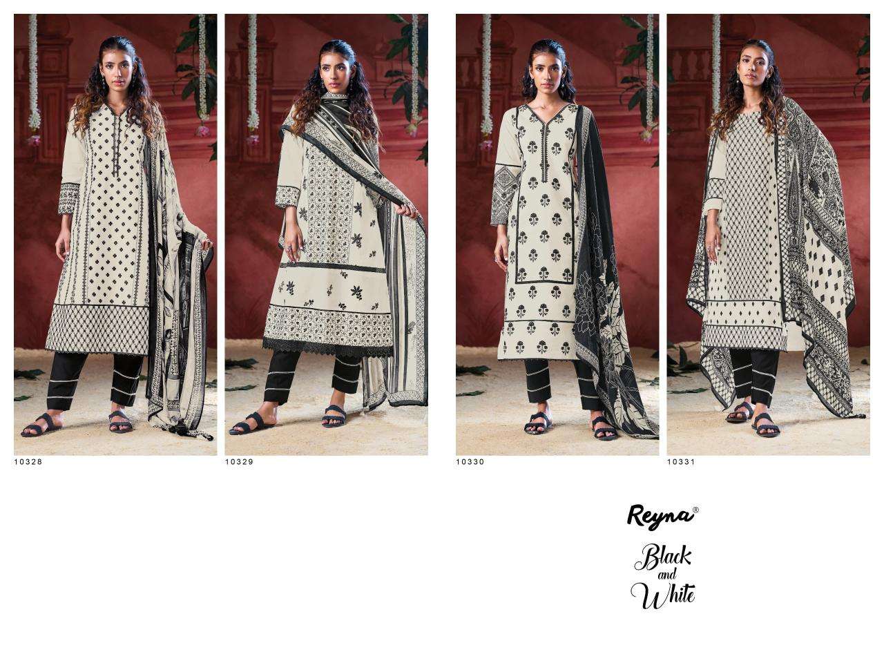 Reyna black & white superior Wholesale dress material shops in Bangalore