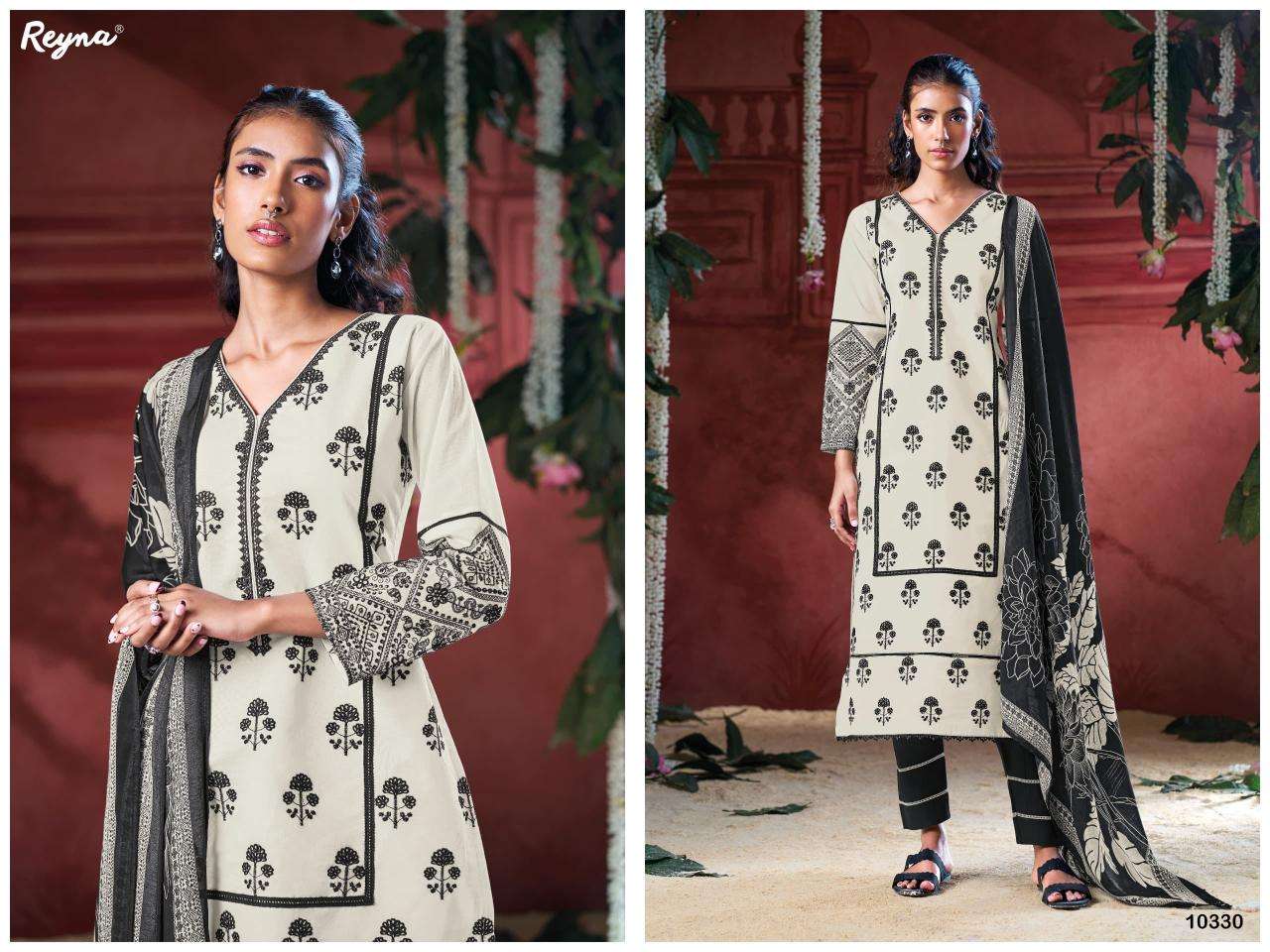 Reyna black & white superior Wholesale dress material shops in Bangalore