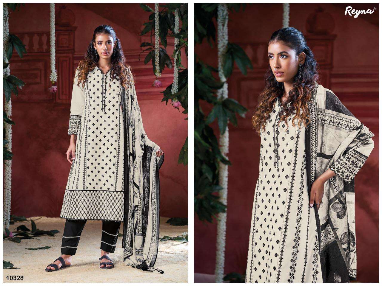Reyna black & white superior Wholesale dress material shops in Bangalore