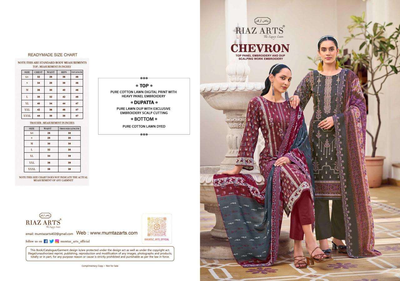 Riaz arts chevron Unstitched dress material wholesale