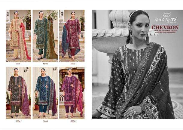 Riaz arts chevron Unstitched dress material wholesale