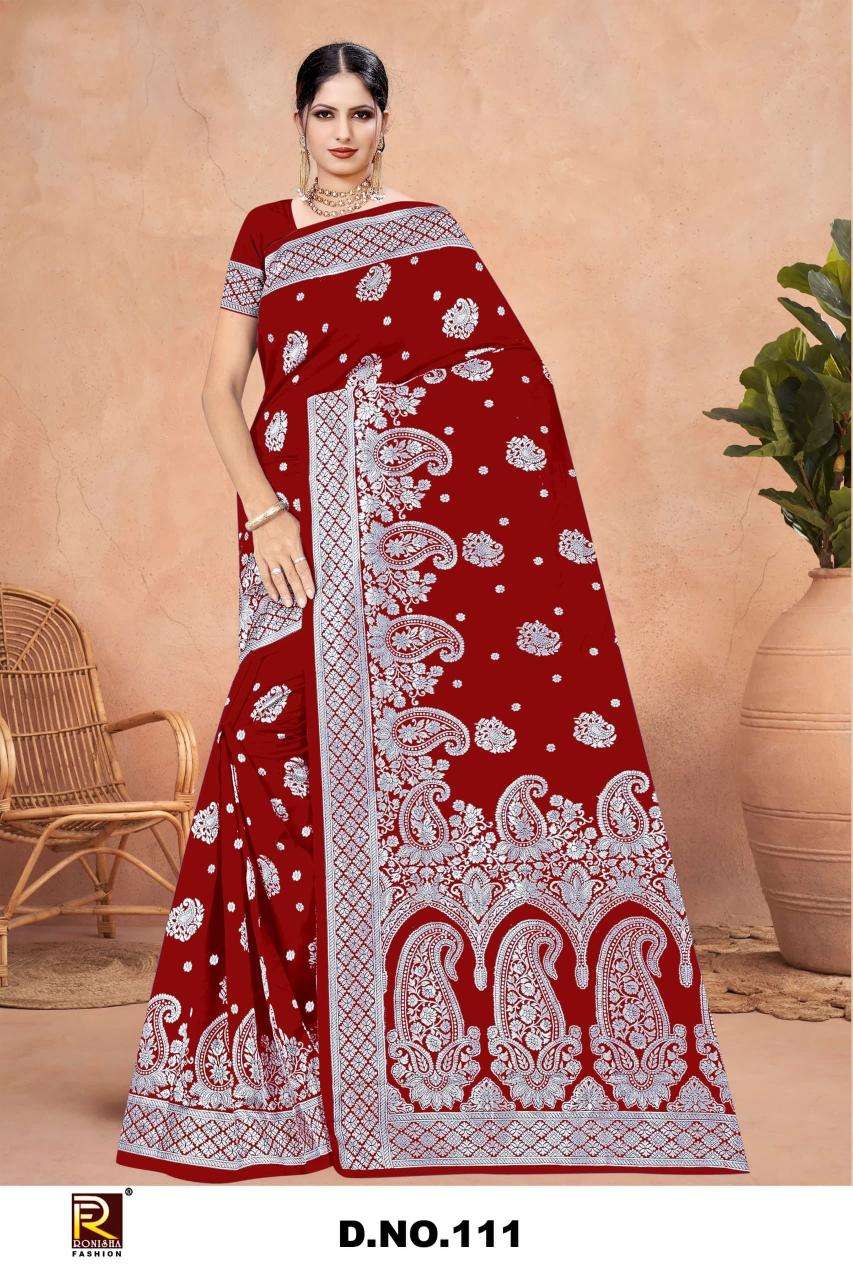 Ronisha fashion d.no.111 Kolkata wholesale saree suppliers