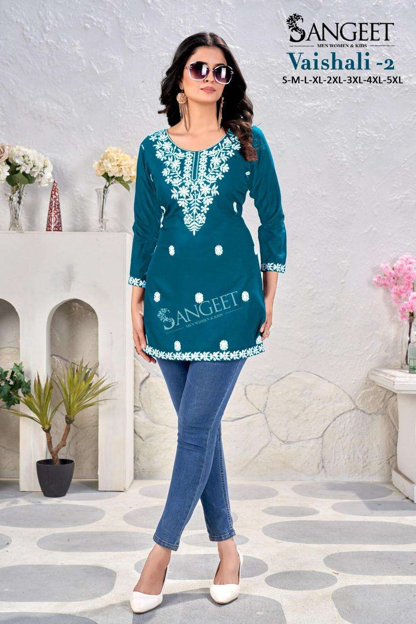 Sangeet vaishali 2 kurti fabric manufacturers in surat