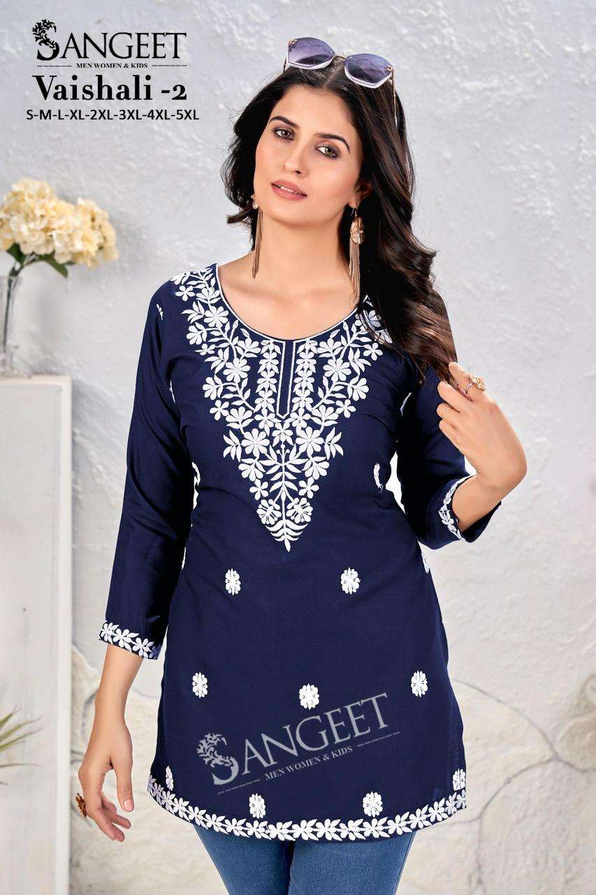 Sangeet vaishali 2 kurti fabric manufacturers in surat