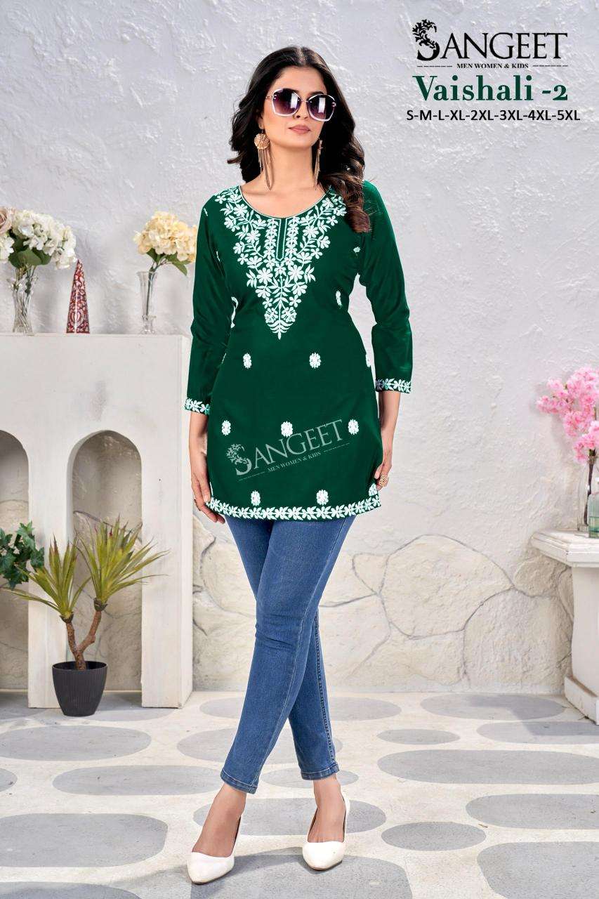 Sangeet vaishali 2 kurti fabric manufacturers in surat