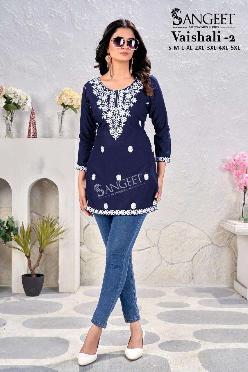 Sangeet vaishali 2 kurti fabric manufacturers in surat