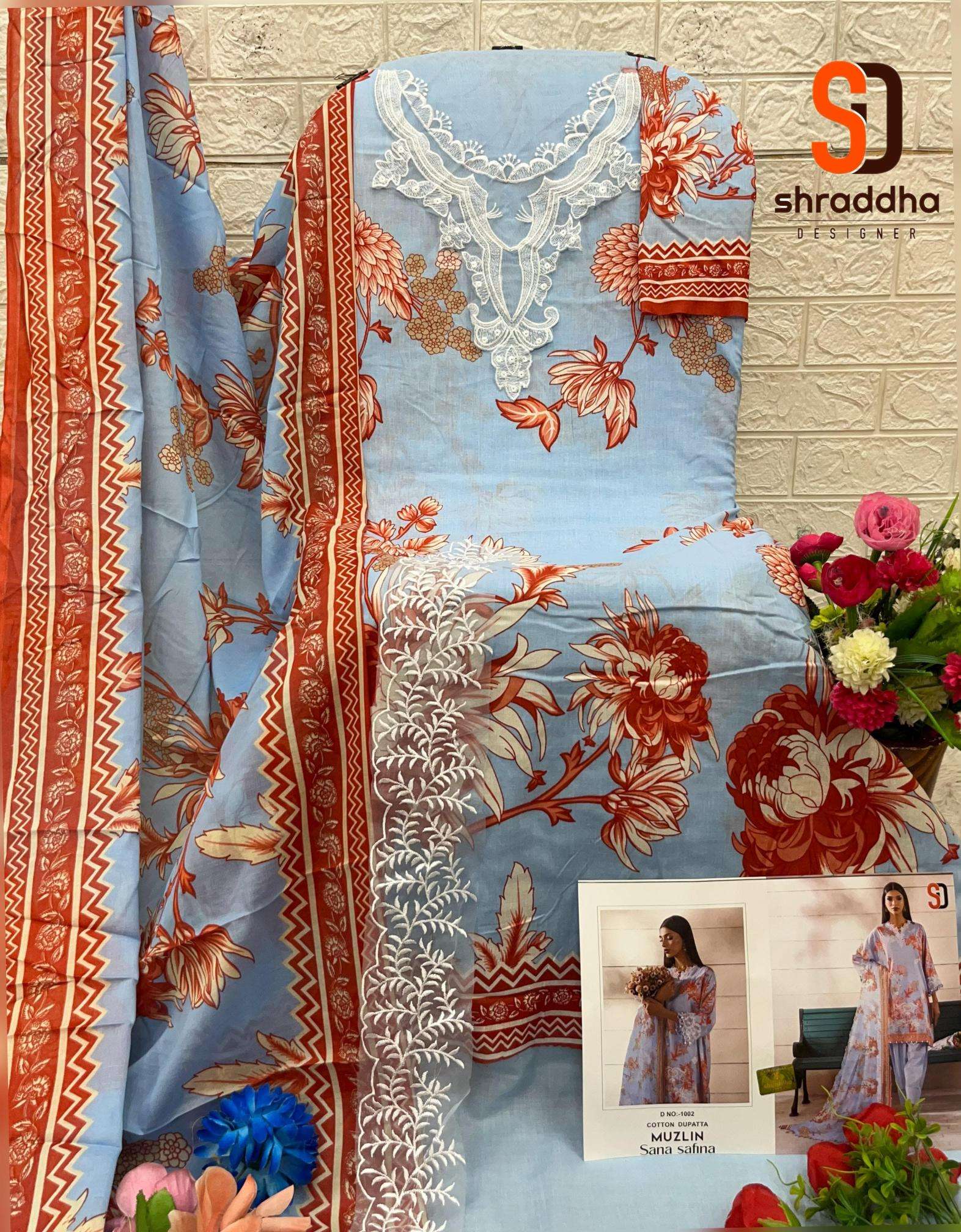 Sharaddha designer muzlin sana safinaz Wholesale dress materials online in kolkata