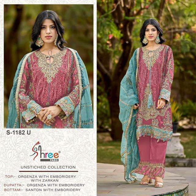 Shree fab design no-1182 Surat dress materials