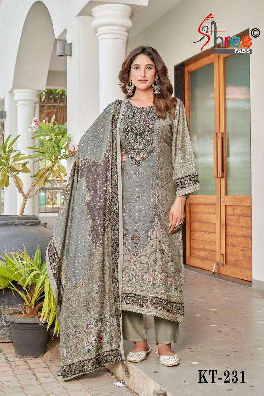 Shree fab KT - 231 viscous Maslin digital print Wholesale dress materials in Delhi