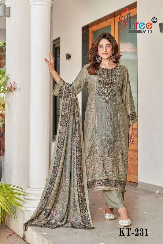 Shree fab KT - 231 viscous Maslin digital print Wholesale dress materials in Delhi