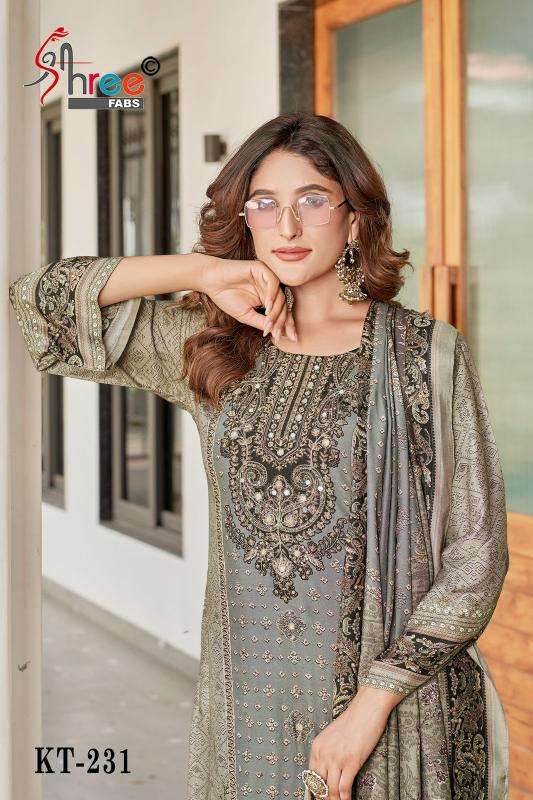 Shree fab KT - 231 viscous Maslin digital print Wholesale dress materials in Delhi