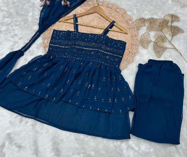 Shree salasar georgia fox gorgette kurti manufacturer for online in surat