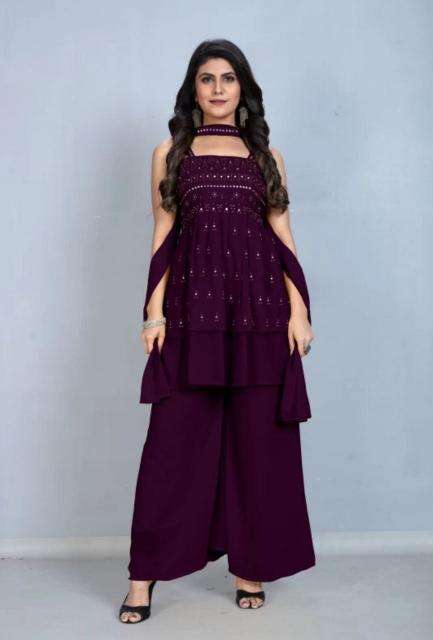 Shree salasar georgia fox gorgette kurti manufacturer for online in surat