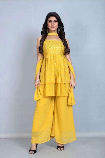 Shree salasar georgia fox gorgette kurti manufacturer for online in surat
