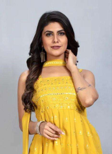 Shree salasar georgia fox gorgette kurti manufacturer for online in surat