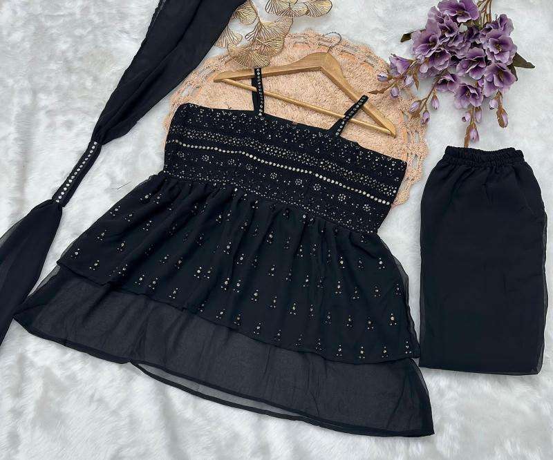 Shree salasar georgia fox gorgette kurti manufacturer for online in surat