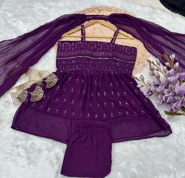 Shree salasar georgia fox gorgette kurti manufacturer for online in surat