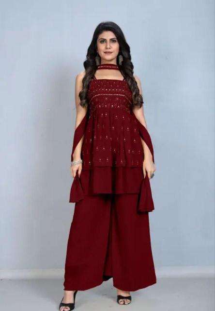 Shree salasar georgia fox gorgette kurti manufacturer for online in surat