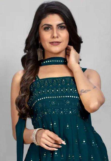 Shree salasar georgia fox gorgette kurti manufacturer for online in surat