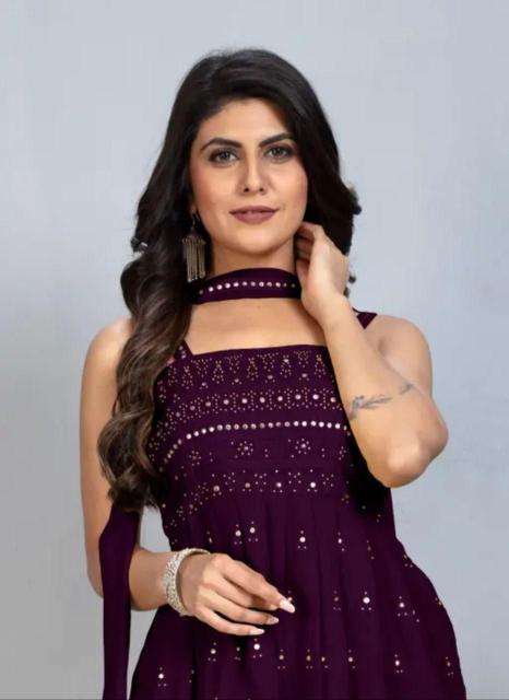 Shree salasar georgia fox gorgette kurti manufacturer for online in surat