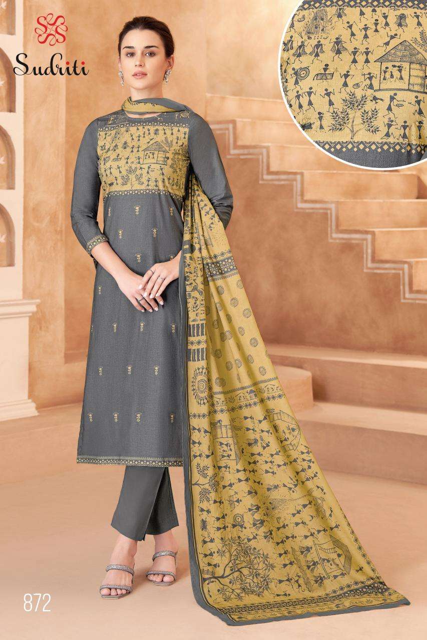 Sudriti trible thread dress material wholesale suppliers