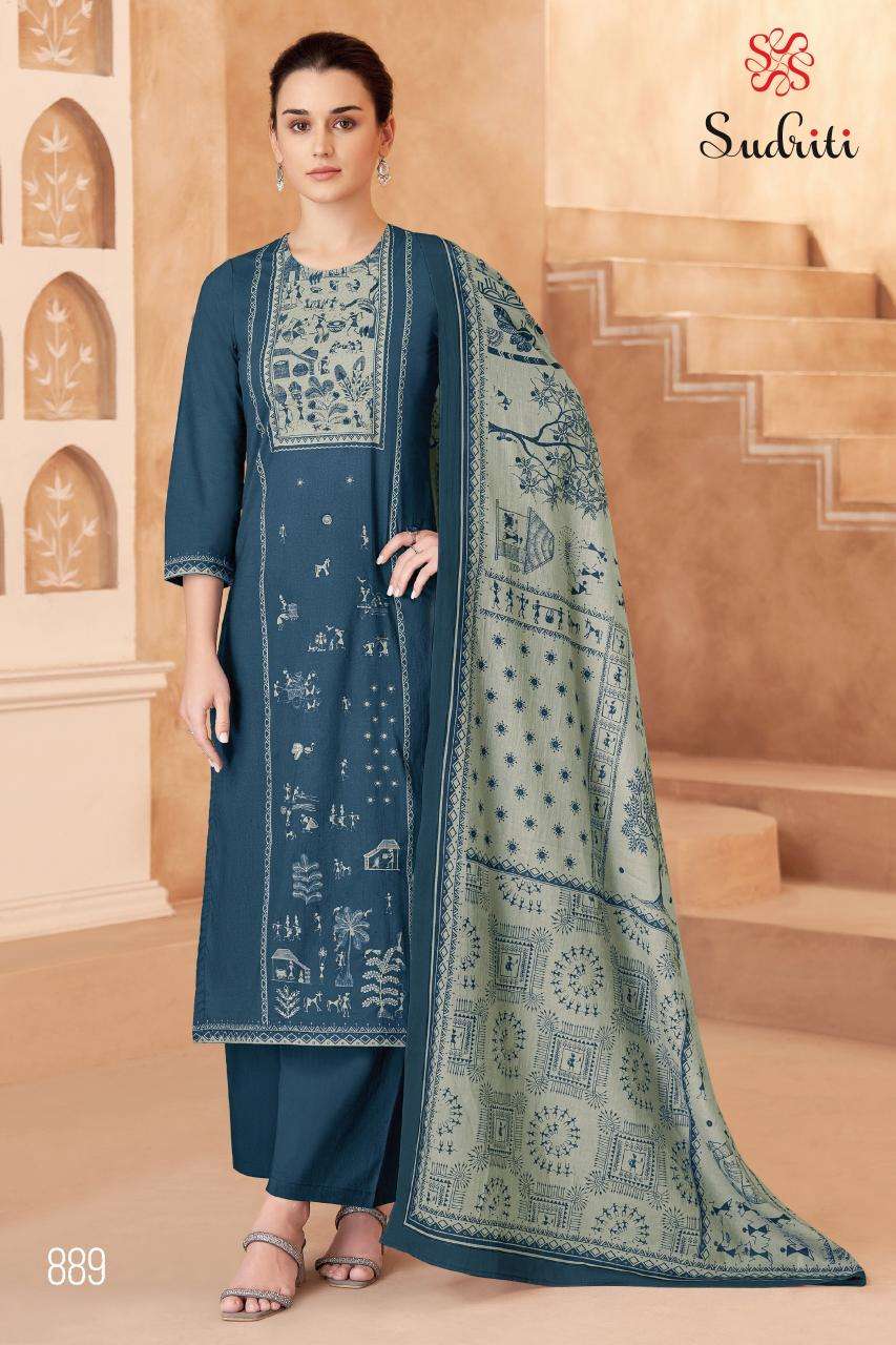 Sudriti trible thread dress material wholesale suppliers