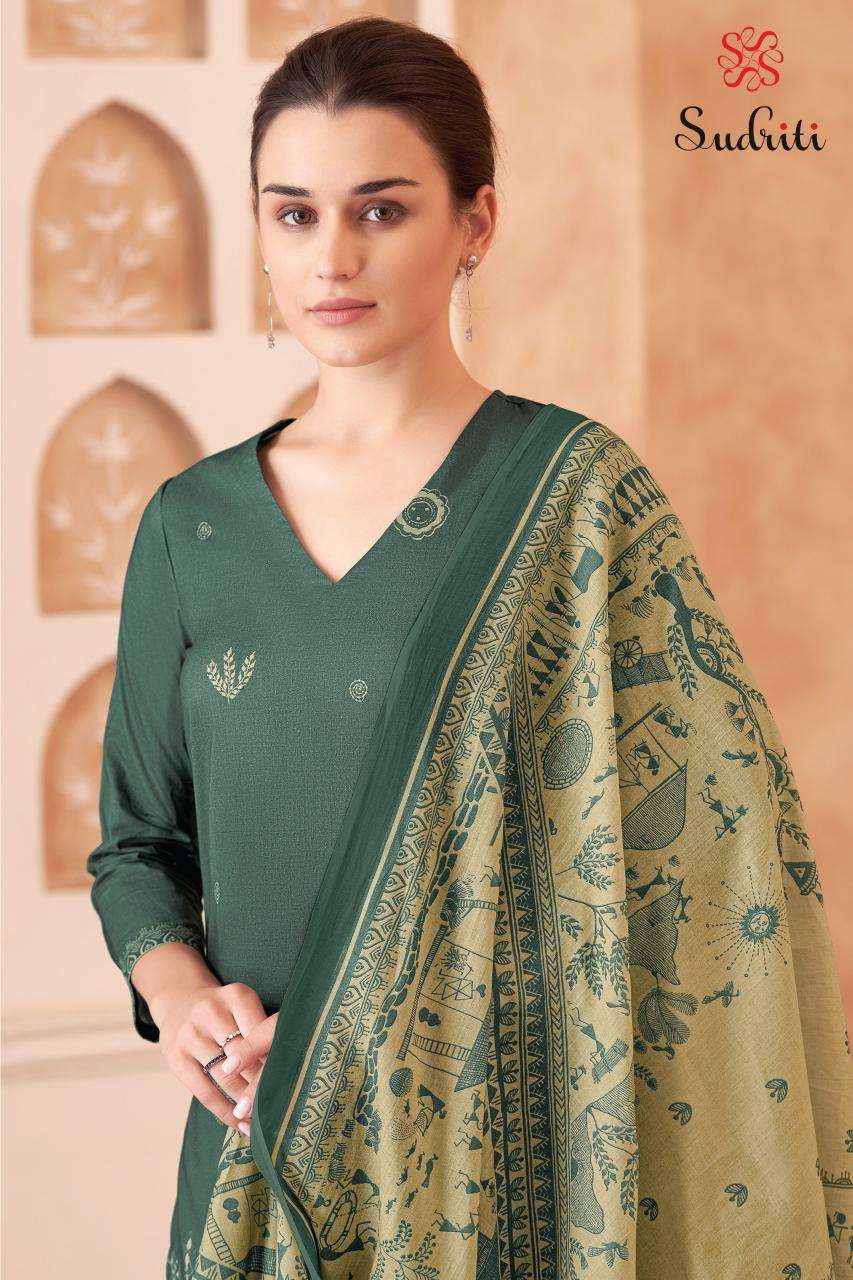 Sudriti trible thread dress material wholesale suppliers
