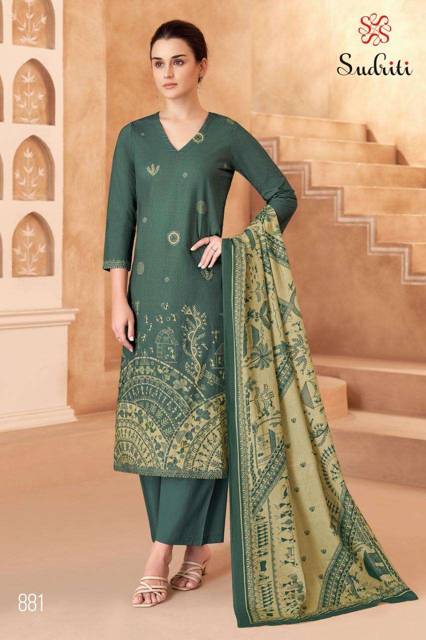 Sudriti trible thread dress material wholesale suppliers