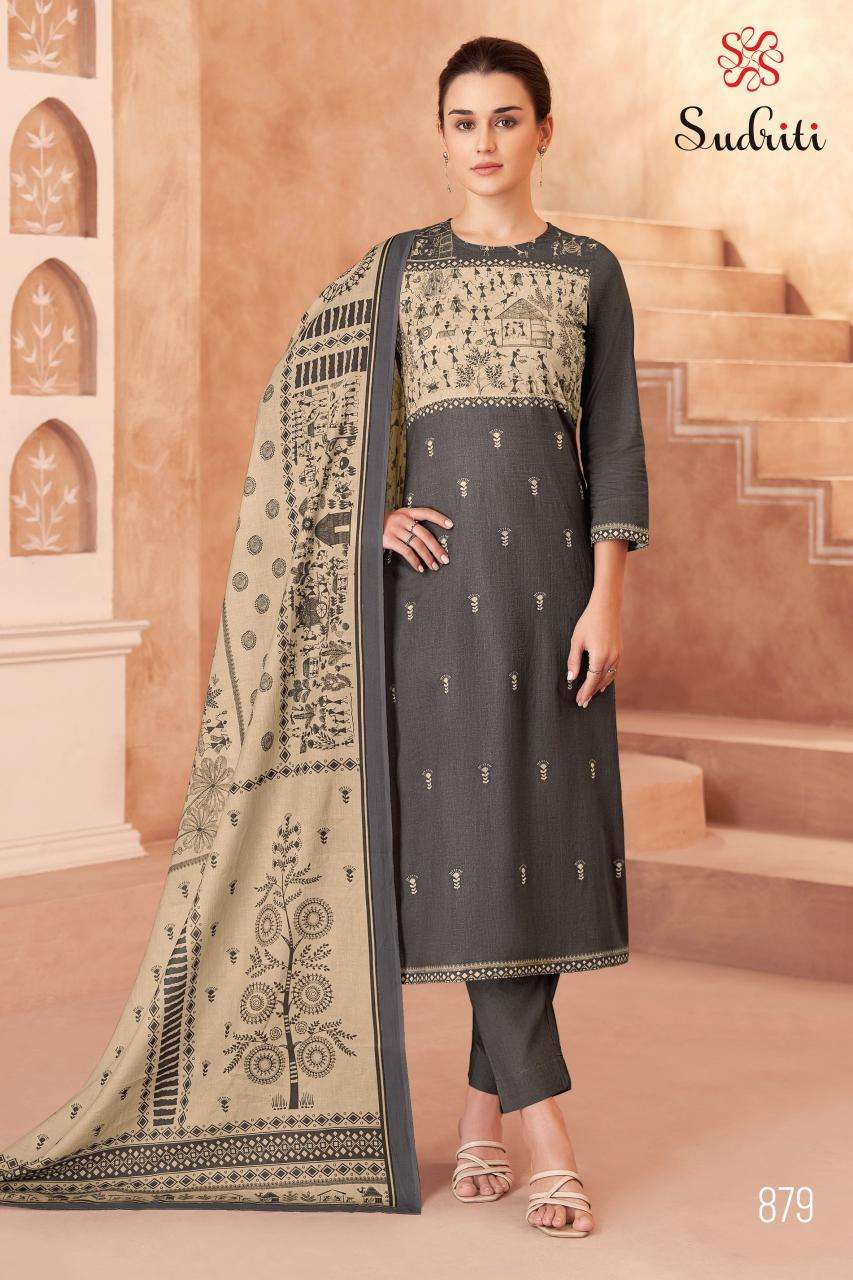 Sudriti trible thread dress material wholesale suppliers