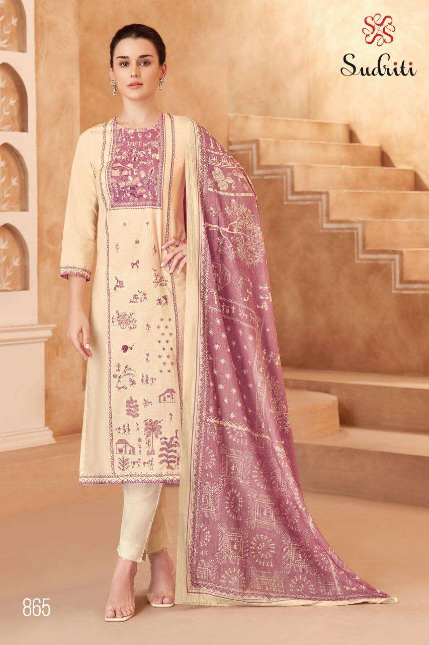 Sudriti trible thread dress material wholesale suppliers