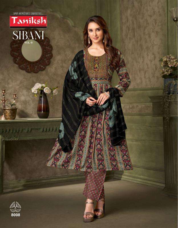 Taniksh sibani vol 8 kurti fabric manufacturers in surat