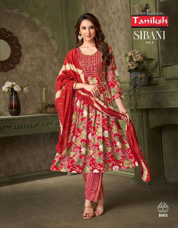 Taniksh sibani vol 8 kurti fabric manufacturers in surat