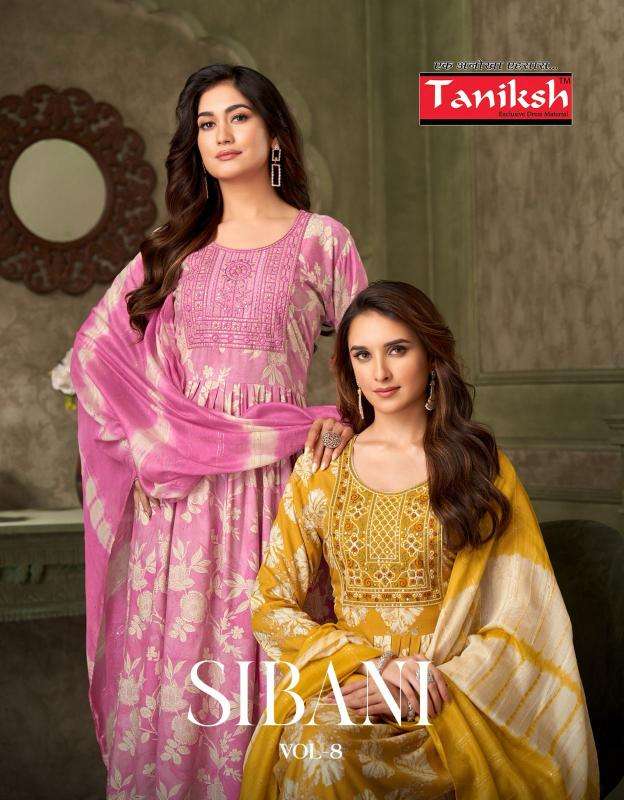 Taniksh sibani vol 8 kurti fabric manufacturers in surat