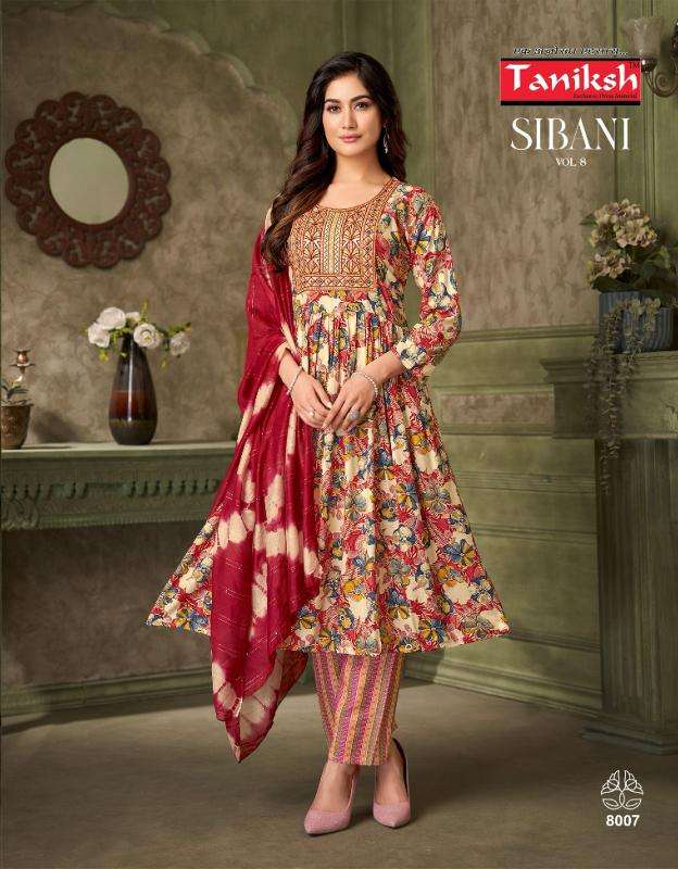 Taniksh sibani vol 8 kurti fabric manufacturers in surat
