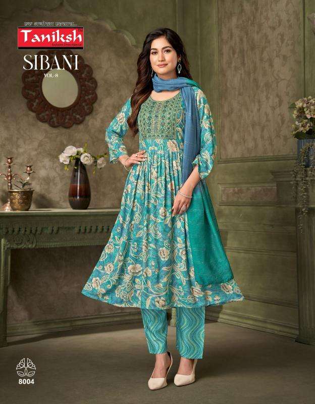 Taniksh sibani vol 8 kurti fabric manufacturers in surat