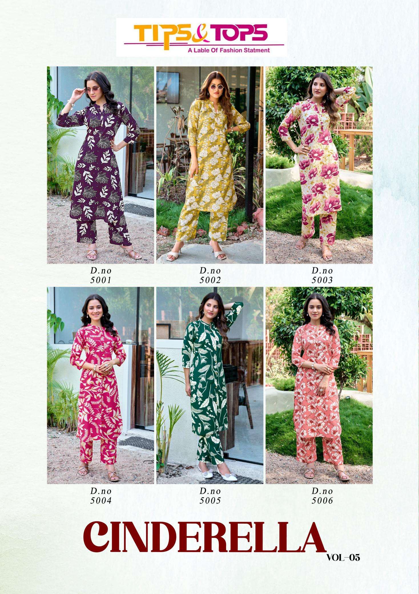 Tips & tops cinderella vol 5 coord set kurti manufacturer for online in surat
