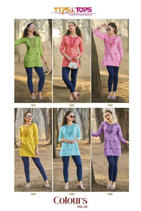 Tips & tops colors vol 5 fancy kurti manufacturer in surat