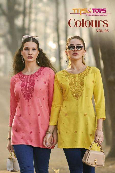 Tips & tops colors vol 5 fancy kurti manufacturer in surat
