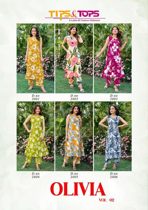 Tips & tops olivia vol 2 coord set Readymade kurti wholesalers in Hyderabad