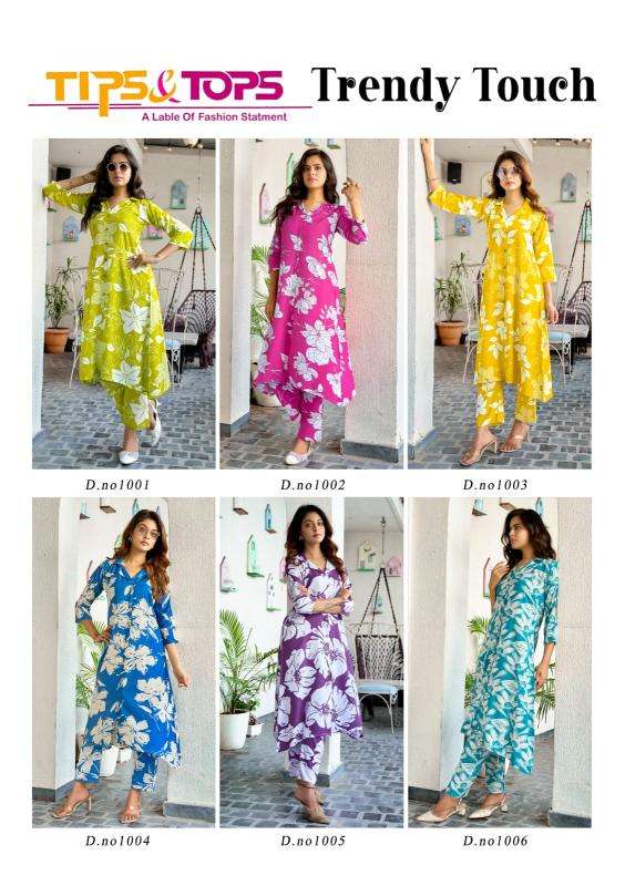 Tips & tops reyon print coord set Wholesale Kurtis Mumbai