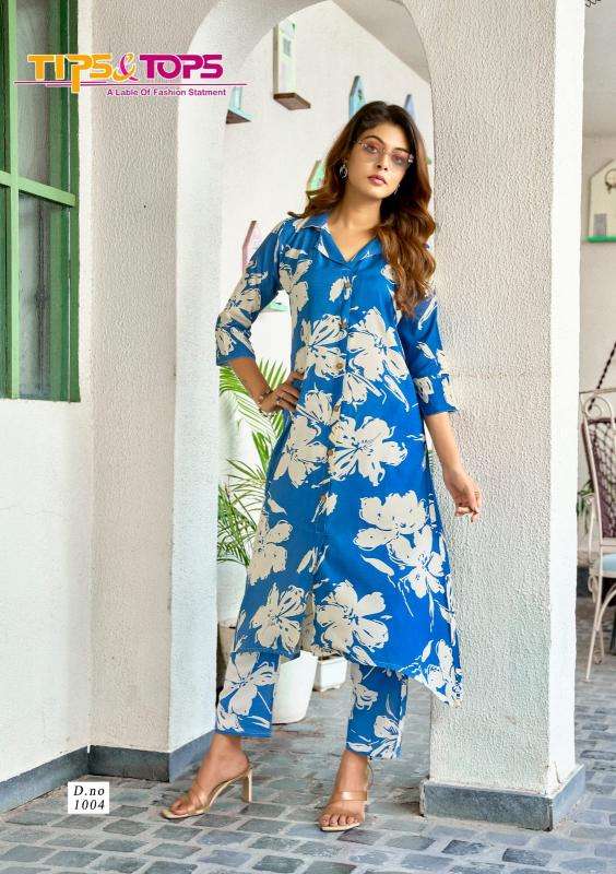 Tips & tops reyon print coord set Wholesale Kurtis Mumbai