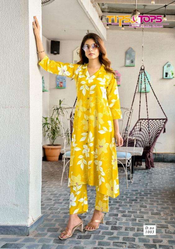 Tips & tops reyon print coord set Wholesale Kurtis Mumbai