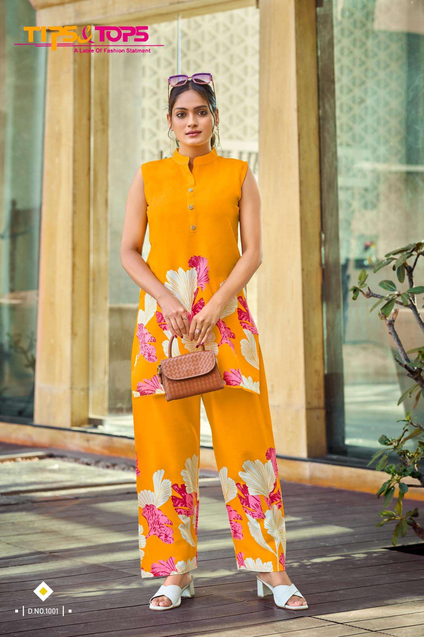 Tips & tops summer beauty co ord set kurtis manufacturer in raghuvir celeum kadodra surat